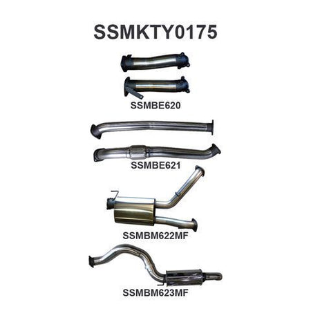 VDJ200 3in DUAL NO CAT, W/Muffler, 4in EXIT W/Rear MUF