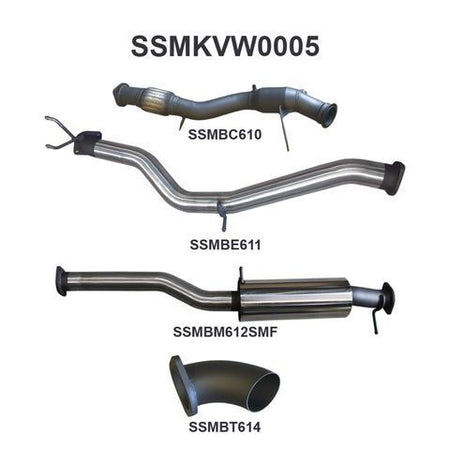 Amarok 2.0L 3in EARLY Model Standard Exit Sports Muffler