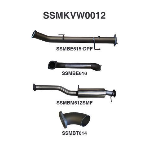 V6 Amarok 3in DUMP PIPE BACK With Small Muffler Dump At Diff