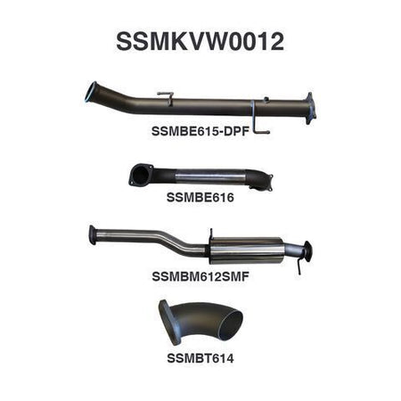 V6 Amarok 3in DUMP PIPE BACK With Small Muffler Dump At Diff
