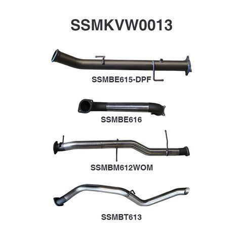 V6 Amarok 3in DUMP PIPE BACK Without Muffler Extended Tailpipe