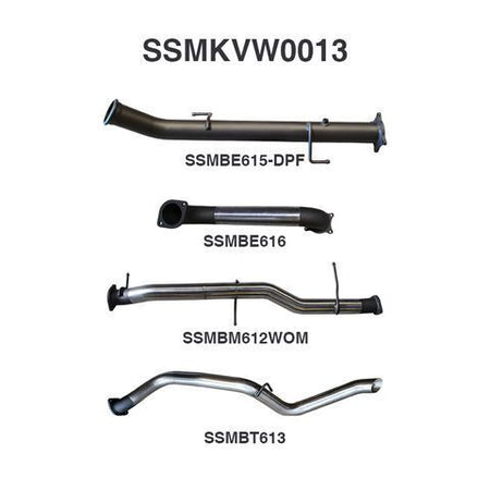 V6 Amarok 3in DUMP PIPE BACK Without Muffler Extended Tailpipe
