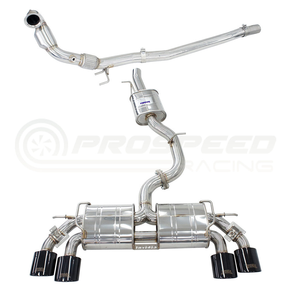 Invidia R400 "Signature Edition" Valved Turbo Back Exhaust w/Oval Black Tips - VW Golf R Mk7
