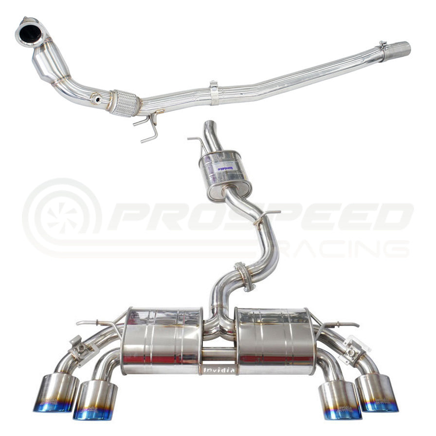 Invidia R400 Valved Turbo Back Exhaust w/Oval Ti Tips - VW Golf R Mk7