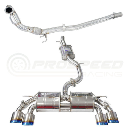 Invidia R400 Valved Turbo Back Exhaust w/Oval Ti Tips - VW Golf R Mk7