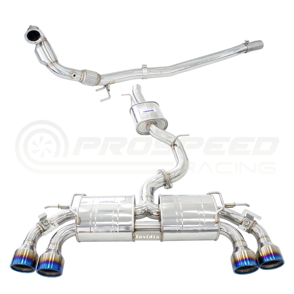 Invidia R400 Valved Turbo Back Exhaust w/Round Ti Tips - VW Golf R Mk7.5