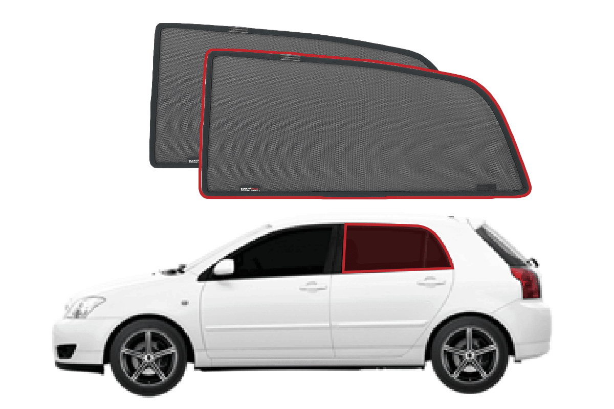 TOYOTA COROLLA HATCHBACK 9TH GENERATION CAR REAR WINDOW SHADES (E120; 2000-2007)