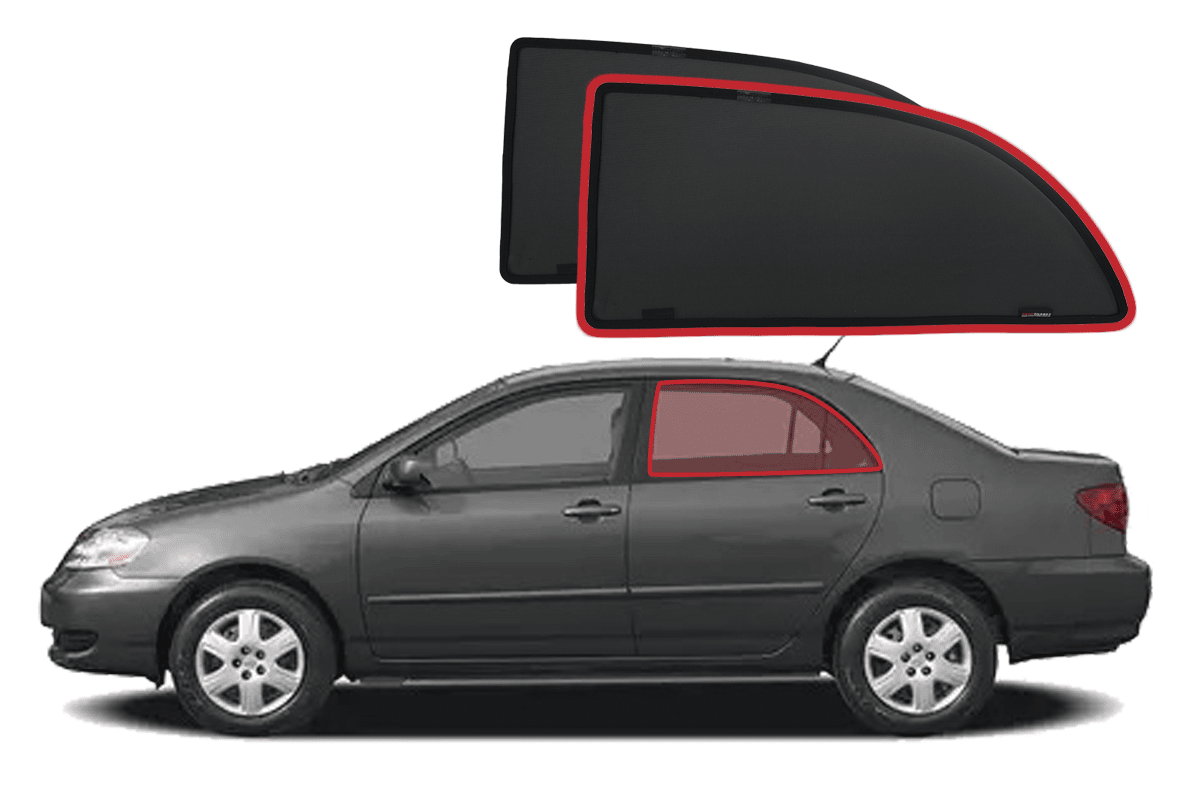 TOYOTA COROLLA SEDAN 9TH GENERATION CAR REAR WINDOW SHADES (E120/E130; 2000-2007)