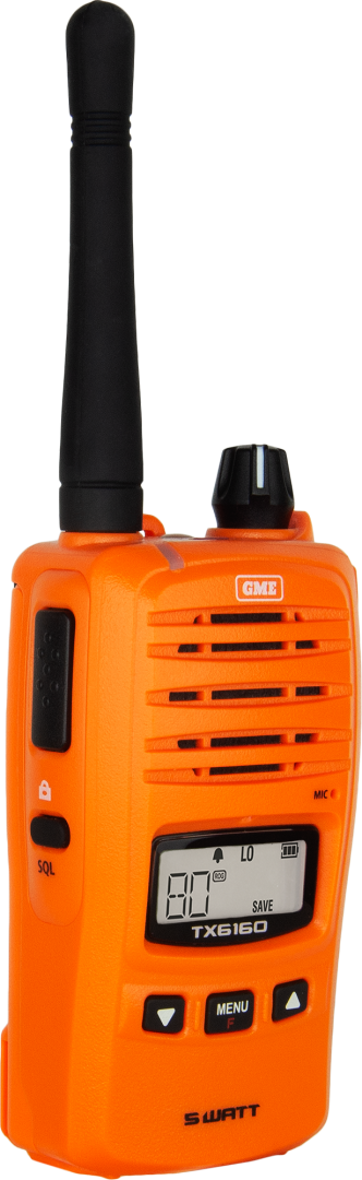 5/1 Watt IP67 UHF Handheld Radio - Blaze Orange